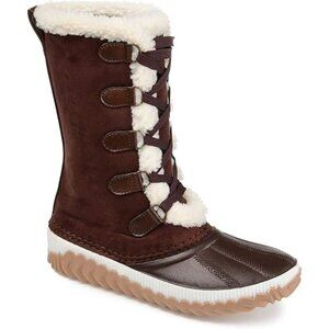 Journee Collection Womens Blizzard Winter Ankle Boots Fur Lined Brown Size 8